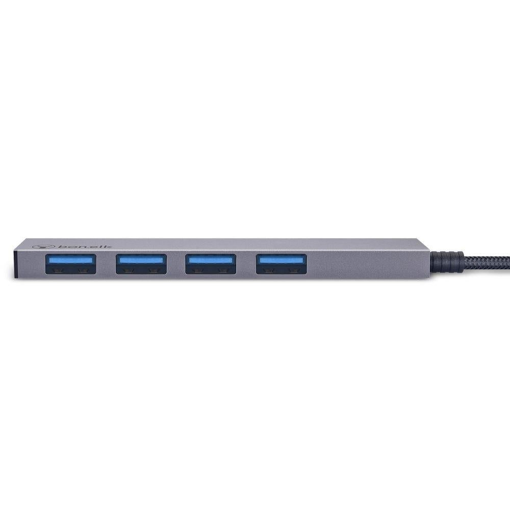 Bonelk Long-Life USB-A to 4 Port USB 3.0 Slim Hub (Space Grey)