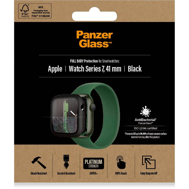 PanzerGlass Full Body Protection for Apple Watch Series 7 41mm (Clear/Black)