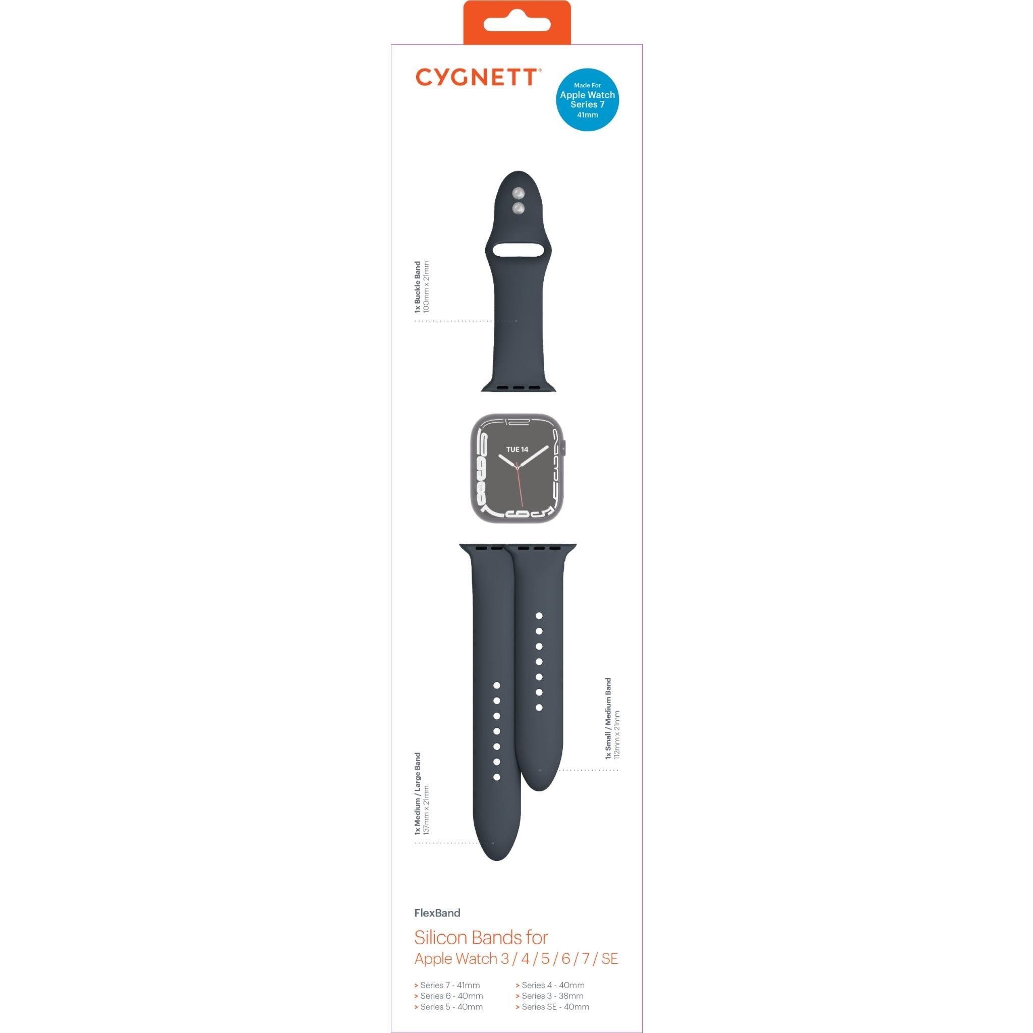 Cygnett FlexBand for Apple Watch [40-41mm] (Black)