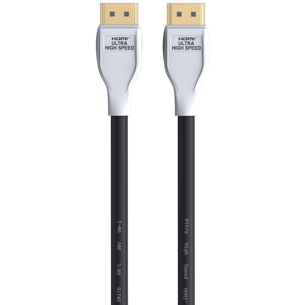 PowerA Ultra High Speed HDMI cable, silver HDMI plugs with printed cable length text