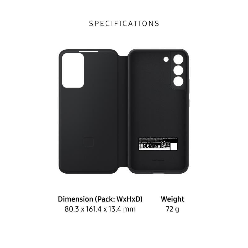Samsung Smart Clear View Case for Samsung Galaxy S22+ (Black)