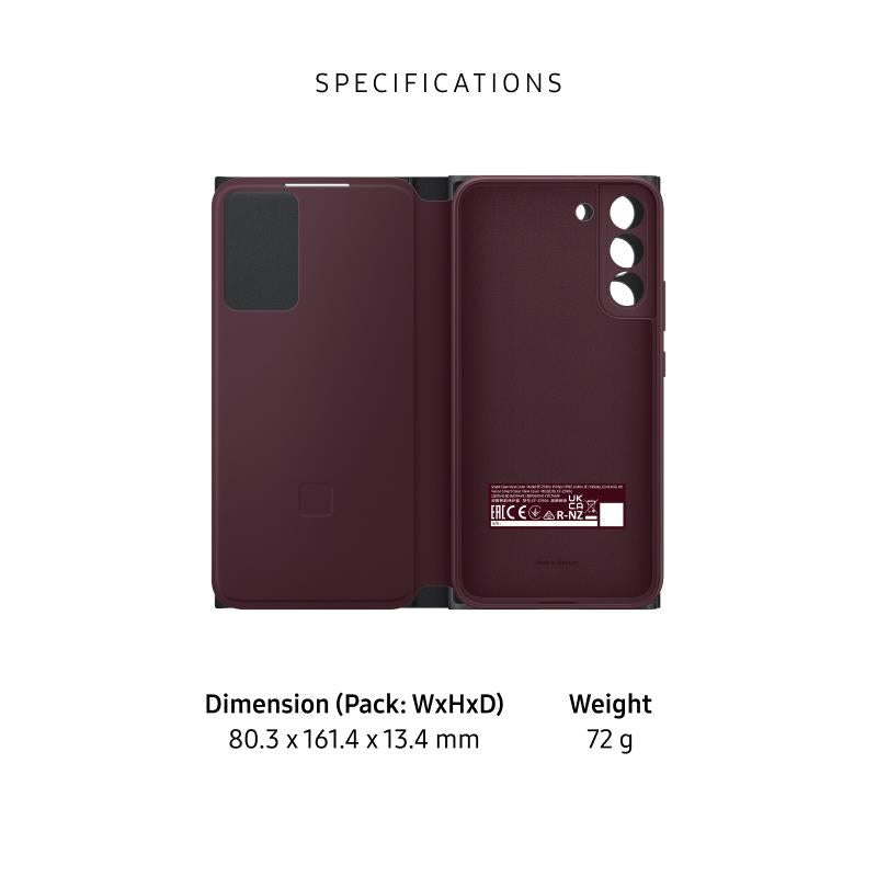 Samsung Smart Clear View Cover for Samsung S22+ (Burgundy)