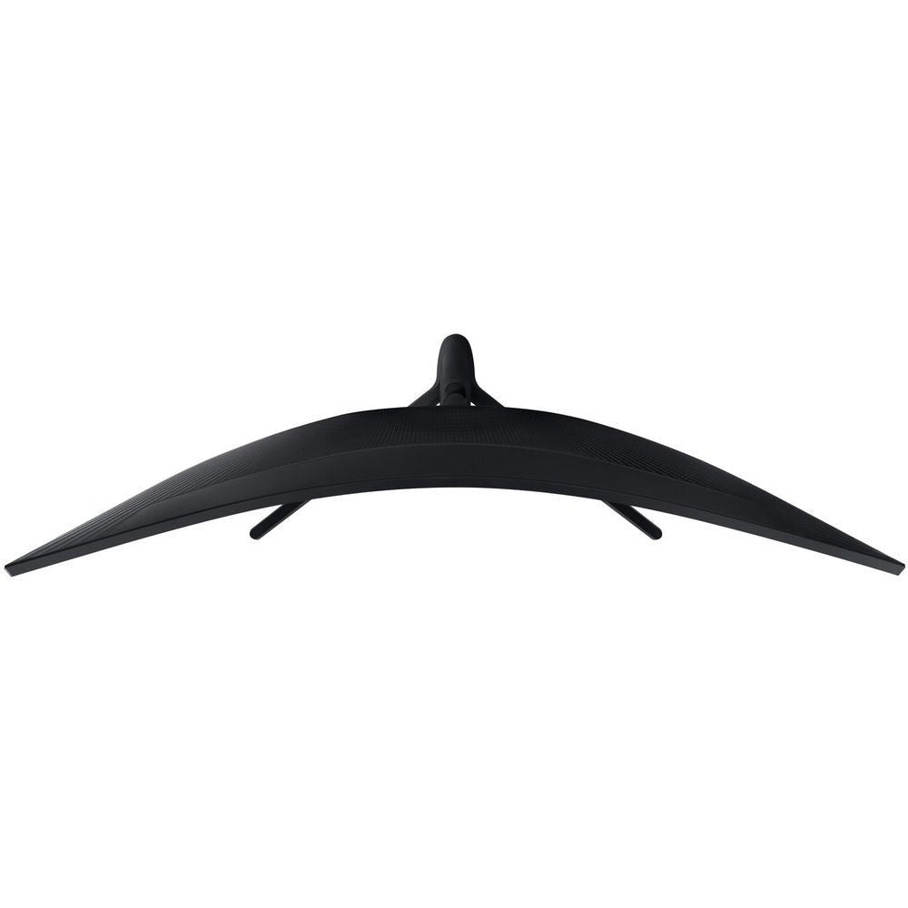 Curved gaming monitor stand with three-point base and arched frame, black
