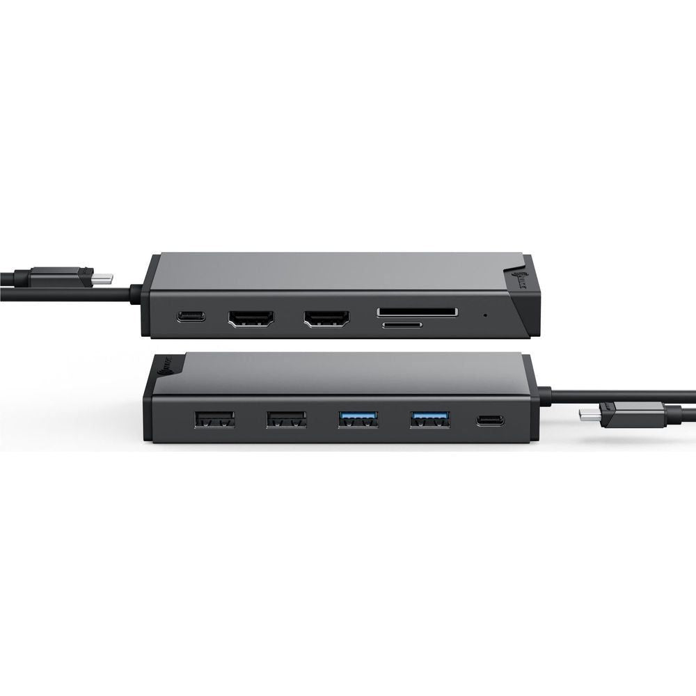 ALOGIC USB-C dual display dock, front and side ports visible, black metal