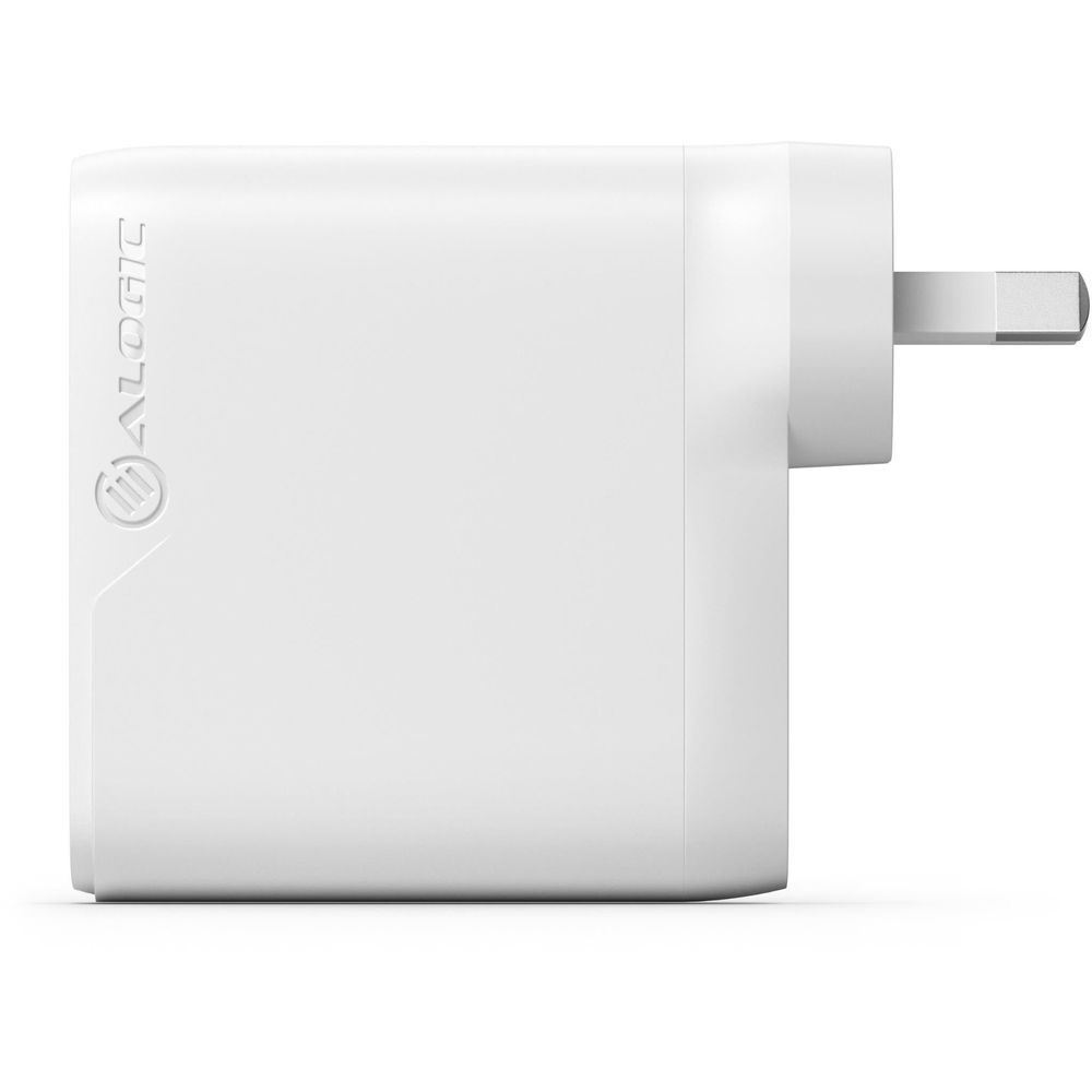 White wall charger with two flat plug prongs