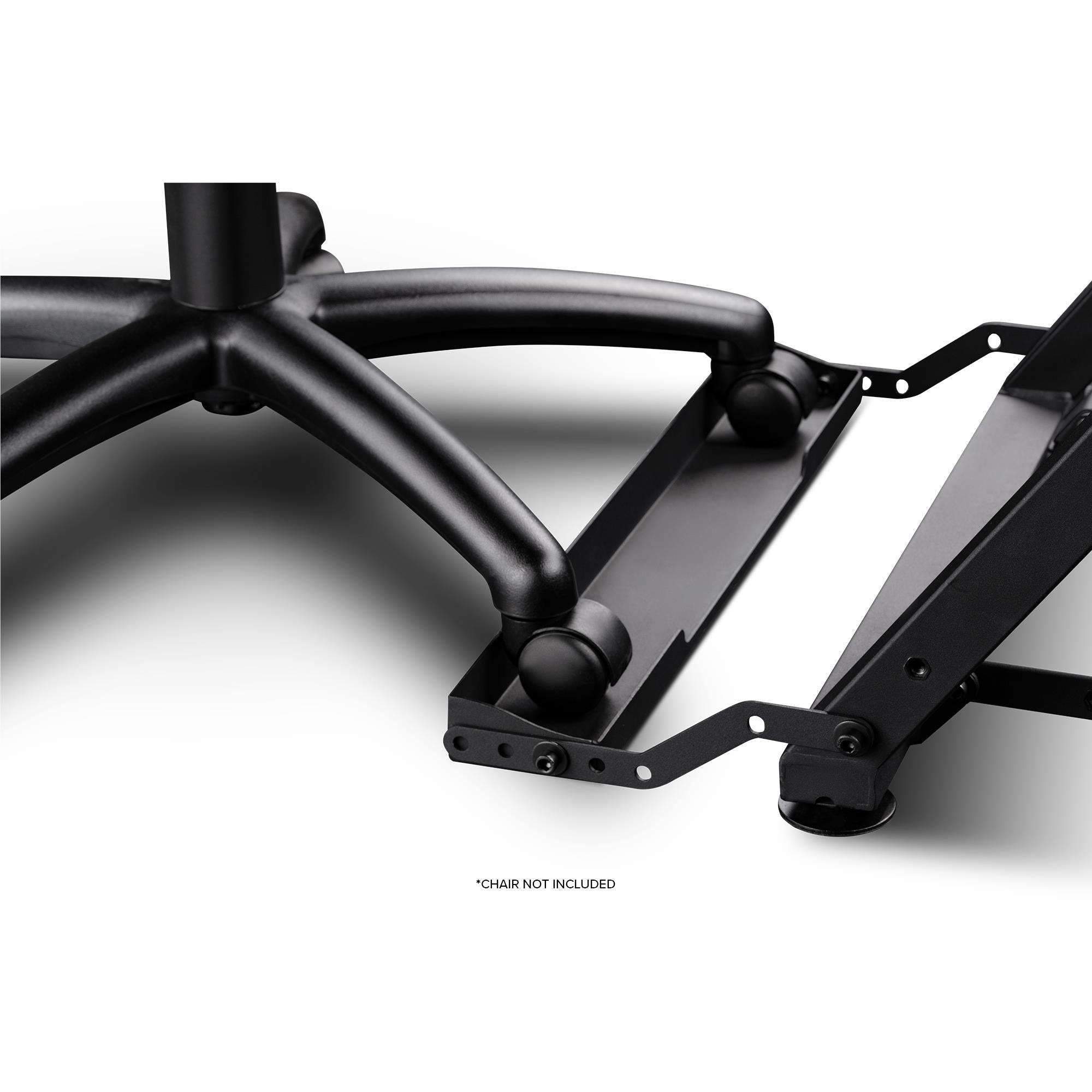 Wheel stand base frame with support bars and rubber leveling feet