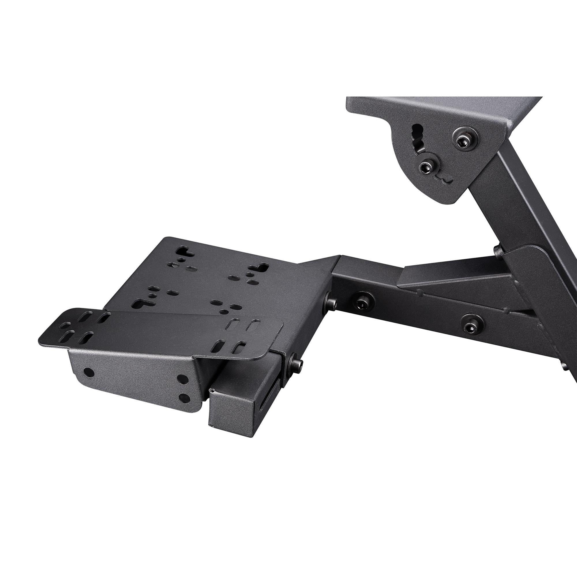 Adjustable pedal mounting plate and bracket attached to the wheel stand