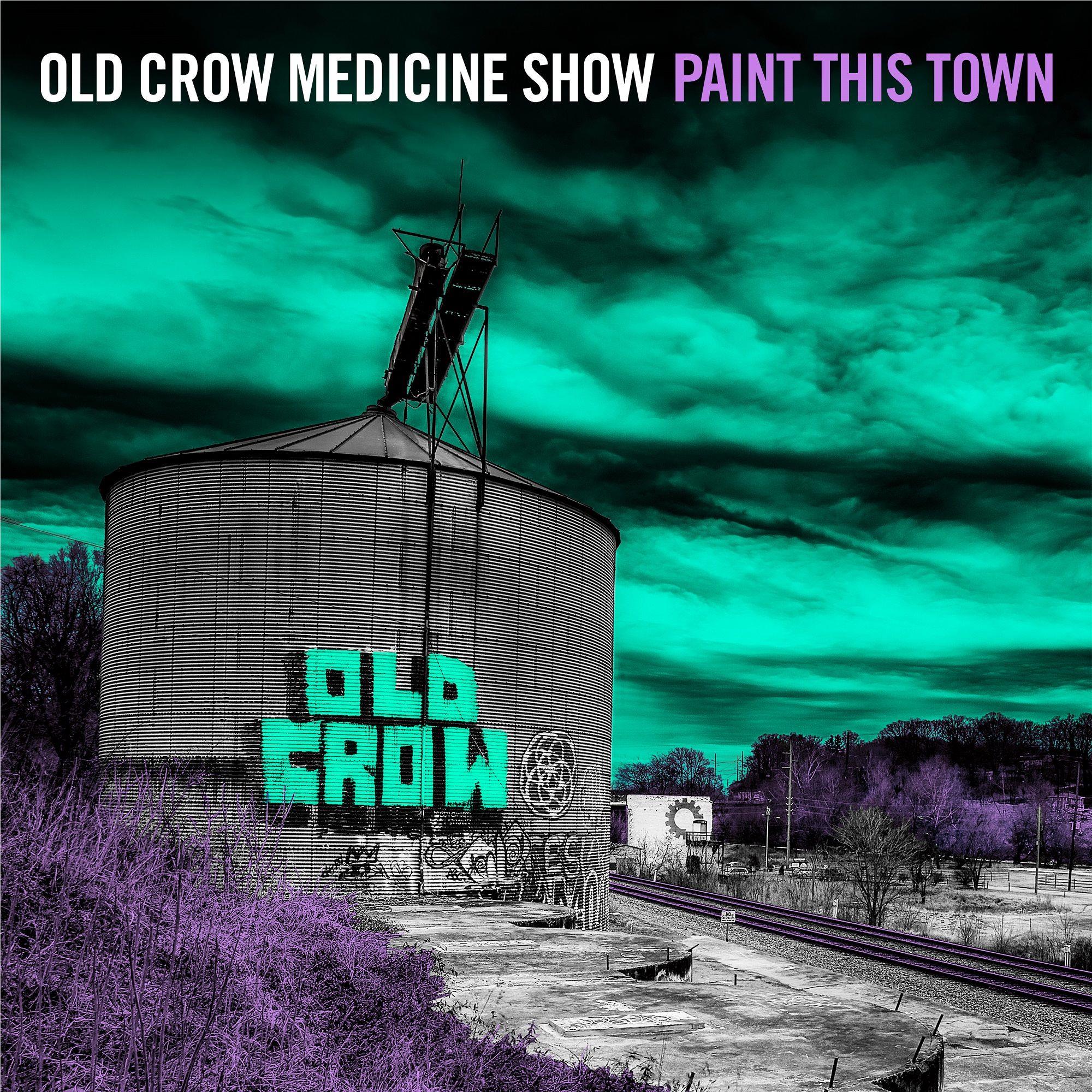 Album cover for Old Crow Medicine Show: Paint This Town, with silo and title text