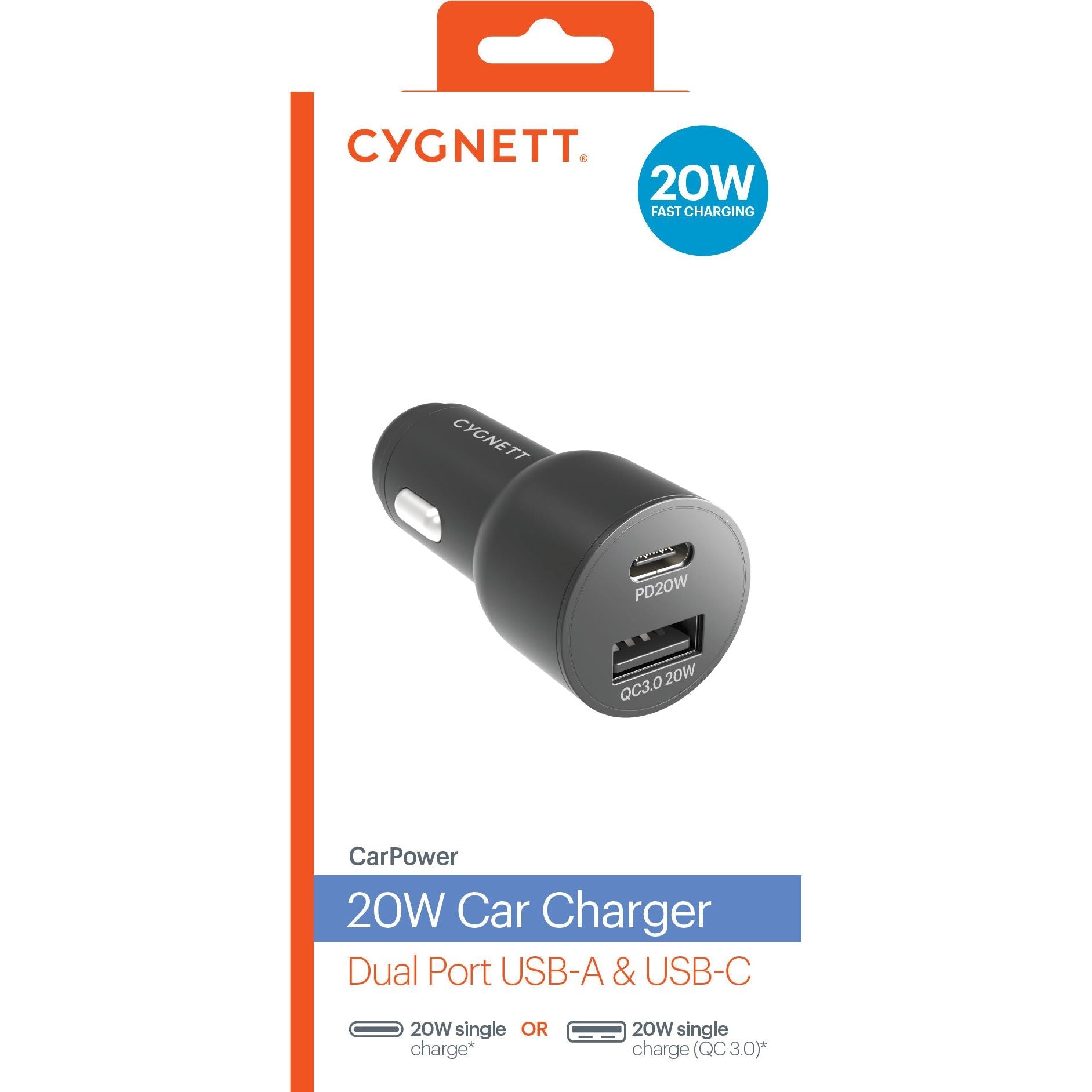 Cygnett CarPower 20W Dual Port Car Charger