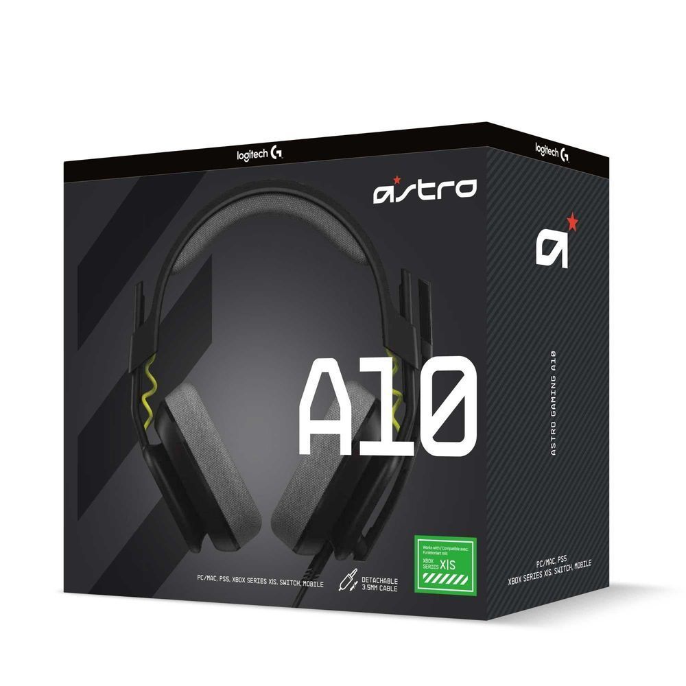 Logitech G Astro A10 Gen 2 headset retail box in black design