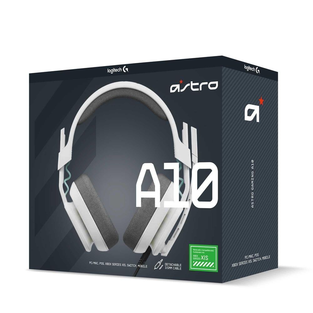 Logitech G Astro A10 Gen 2 white wired headset retail box