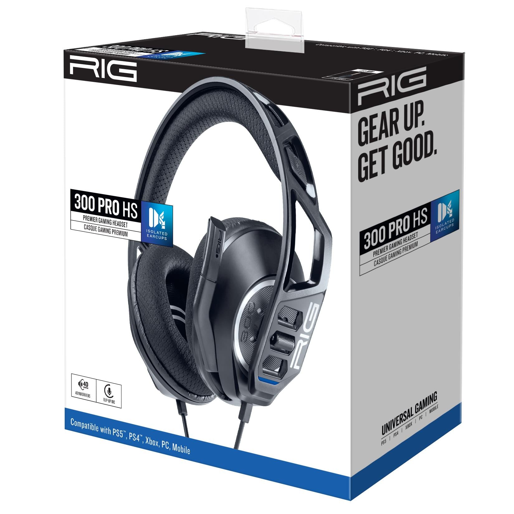 RIG 300 PRO HS wired gaming headset for PlayStation 5 in black, image 3 - Gaming Headsets at Tech Supply Shed NZ