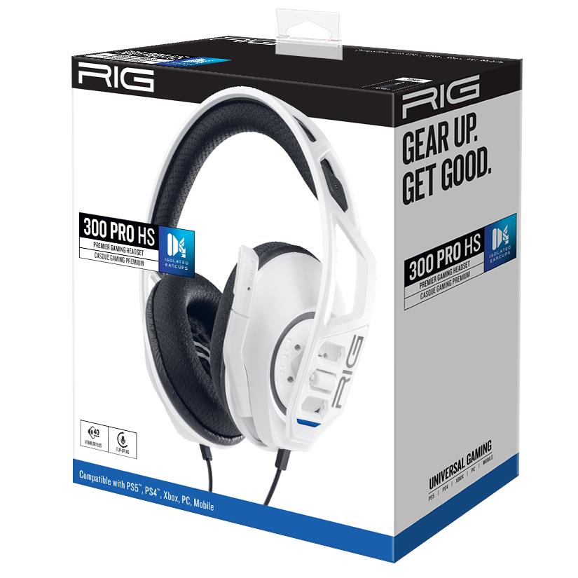 RIG 300 PRO HS wired gaming headset for PlayStation 5 in white, image 3 - Gaming Headsets at Tech Supply Shed NZ