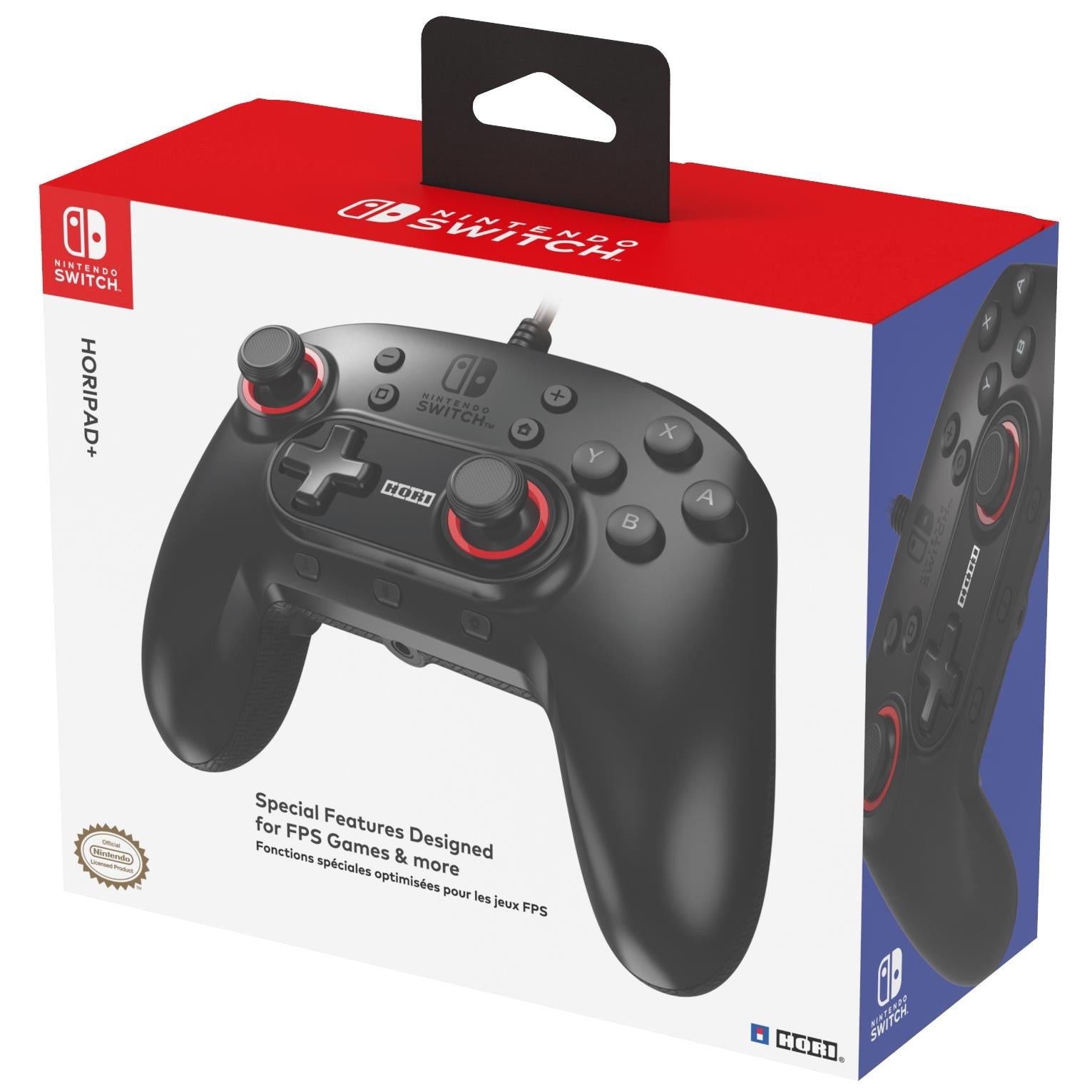 HORI HORIPAD+ wired controller for Nintendo Switch in black, image 2 - Electronic Gaming Accessories at Tech Supply Shed NZ
