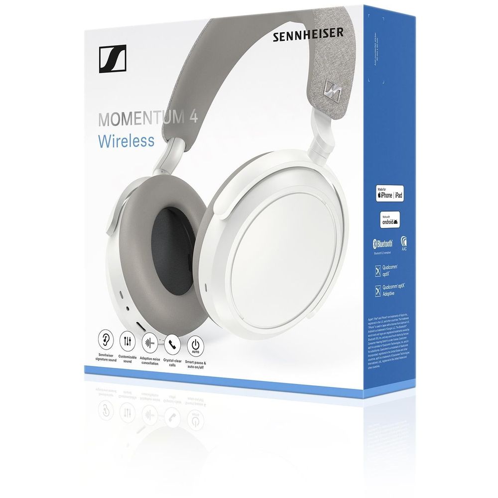 Sennheiser Momentum Wireless 4 Over-Ear Noise Cancelling Headphones (White)