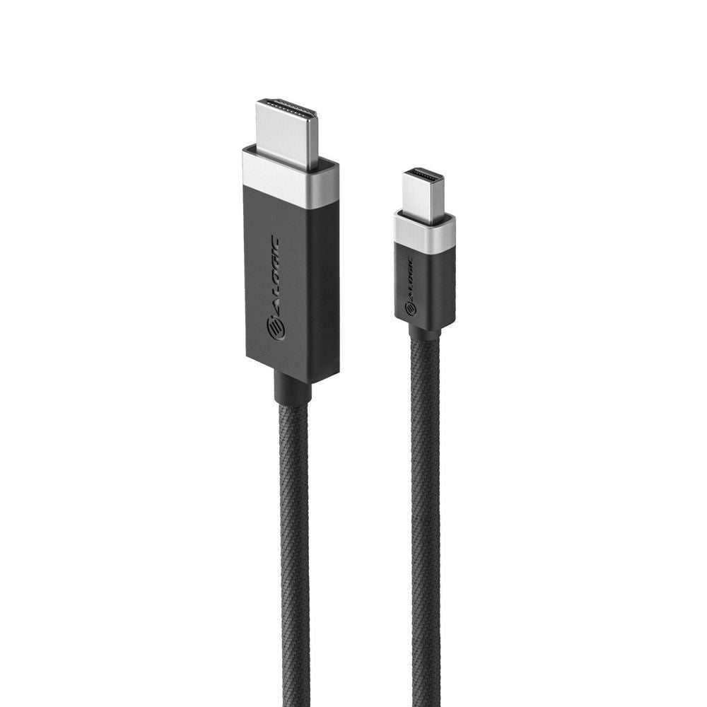 ALOGIC active mini DisplayPort to HDMI cable, black braided jacket, 2 m