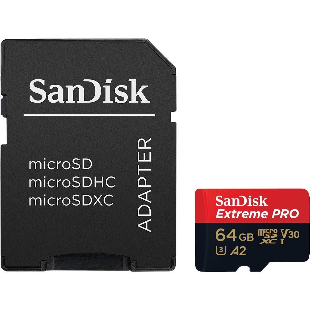 SanDisk Extreme Pro MicroSDXC UHS-I Card with Adapter (64GB)