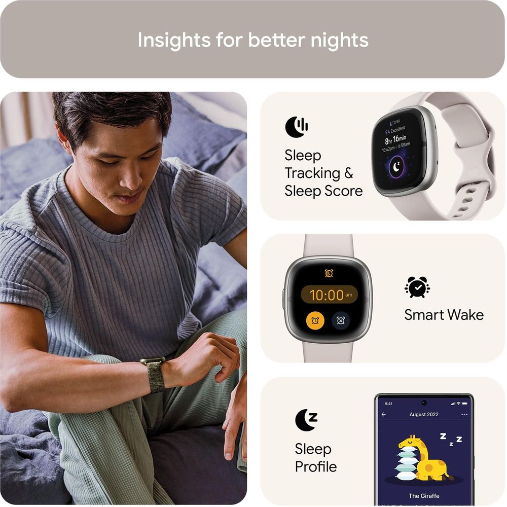 Fitbit Sense 2 (Lunar White/Platinum Aluminium)