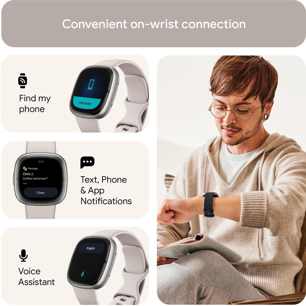 Fitbit Sense 2 (Lunar White/Platinum Aluminium)