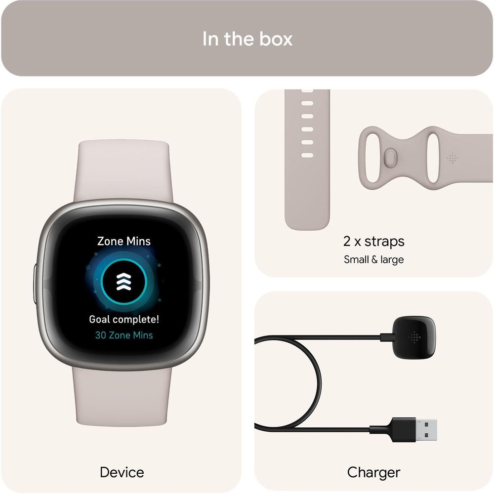 Fitbit Sense 2 (Lunar White/Platinum Aluminium)