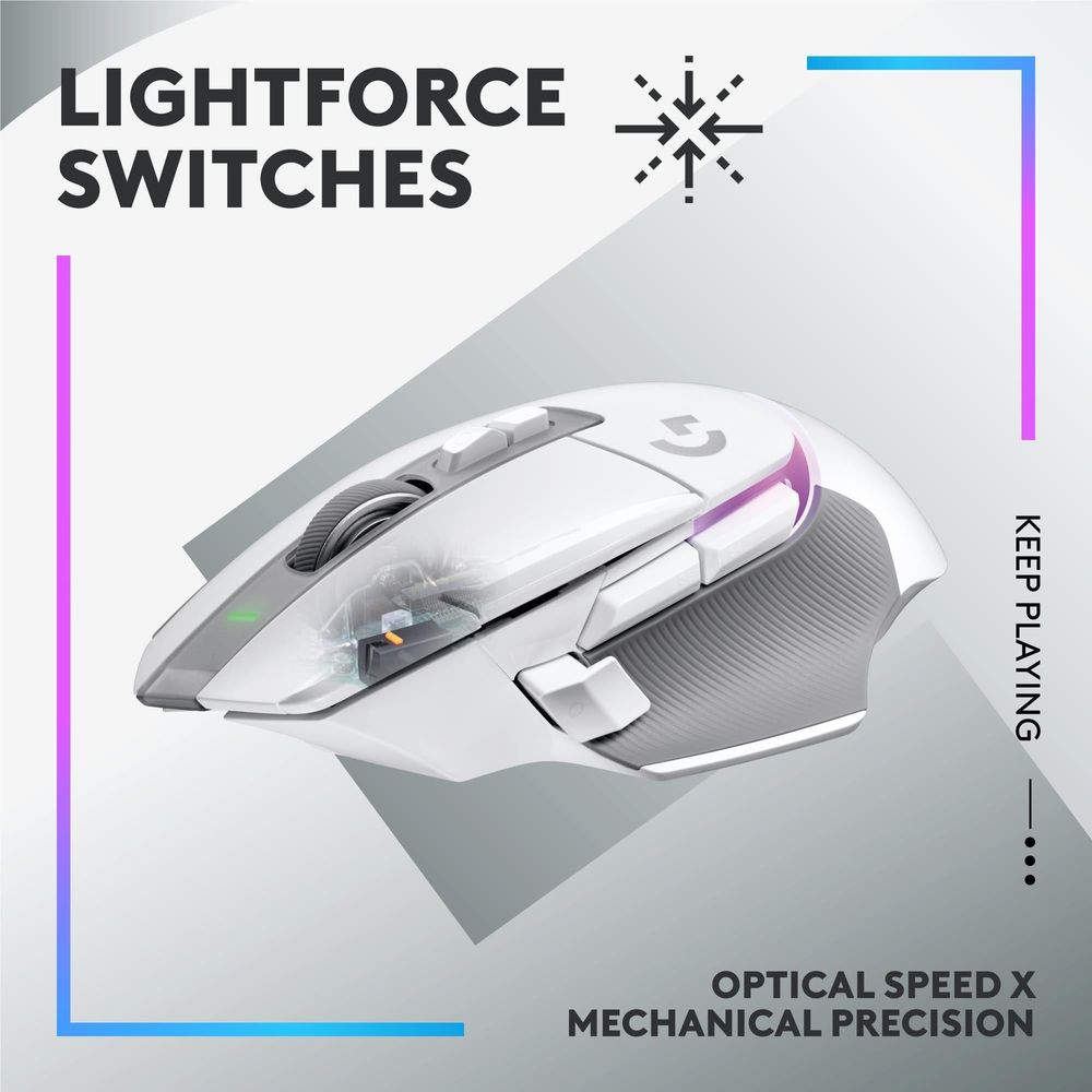 Logitech G502 X Plus Wireless RGB Gaming Mouse (White)