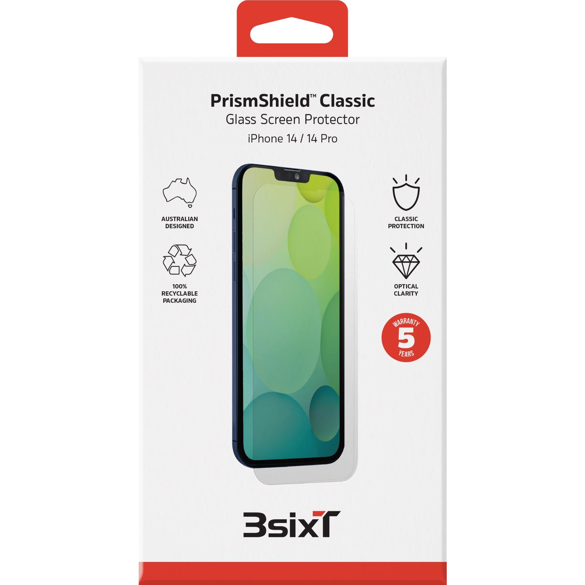 3sixT PrismShield Classic Screen Protector for iPhone 14/14 Pro/13/13 Pro