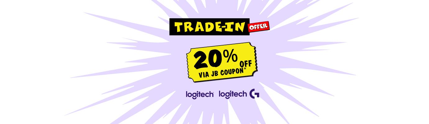 Wireless gaming headset trade-in offer graphic with 20% via JB coupon