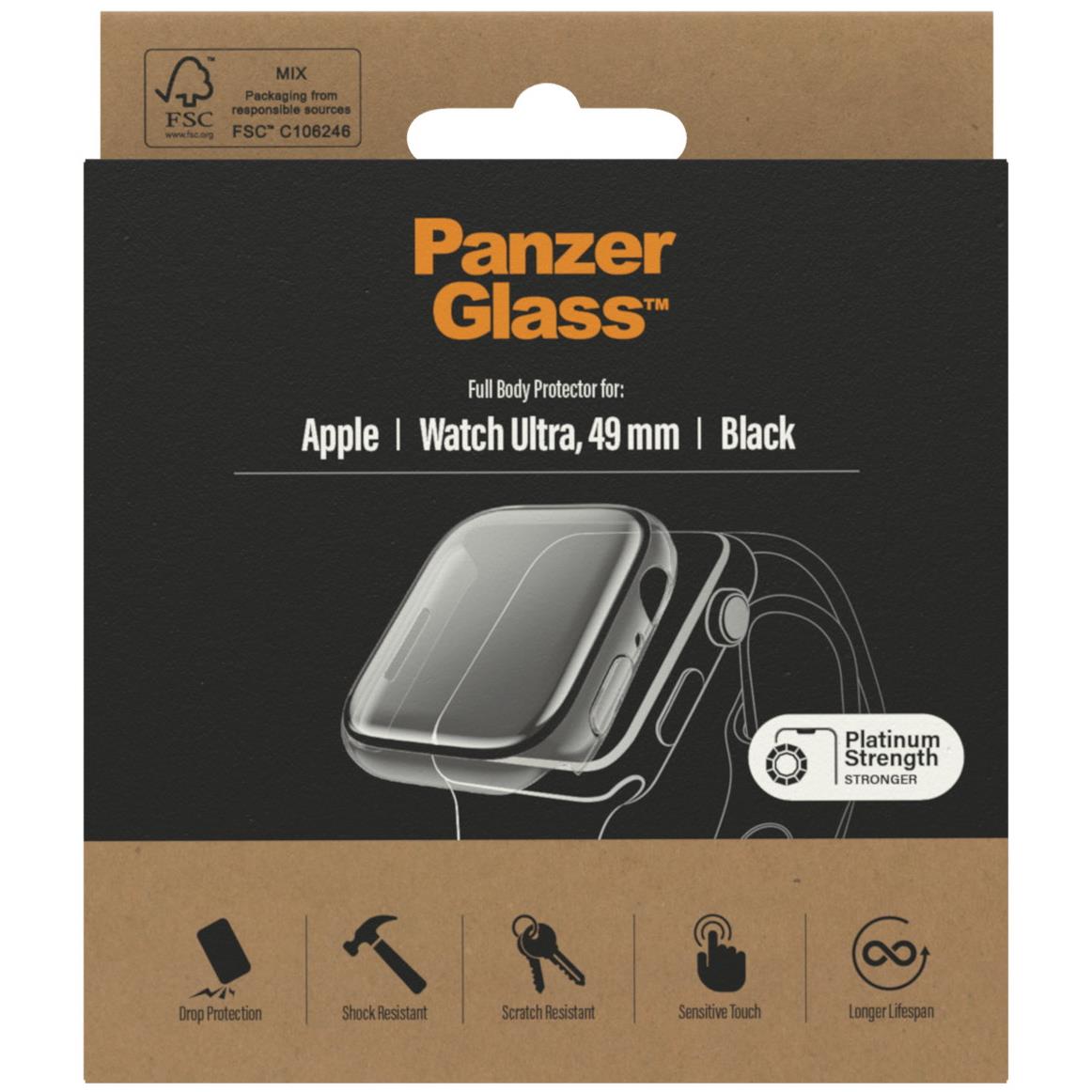 PanzerGlass Full Body Protection for Apple Watch Ultra (Clear/Black)