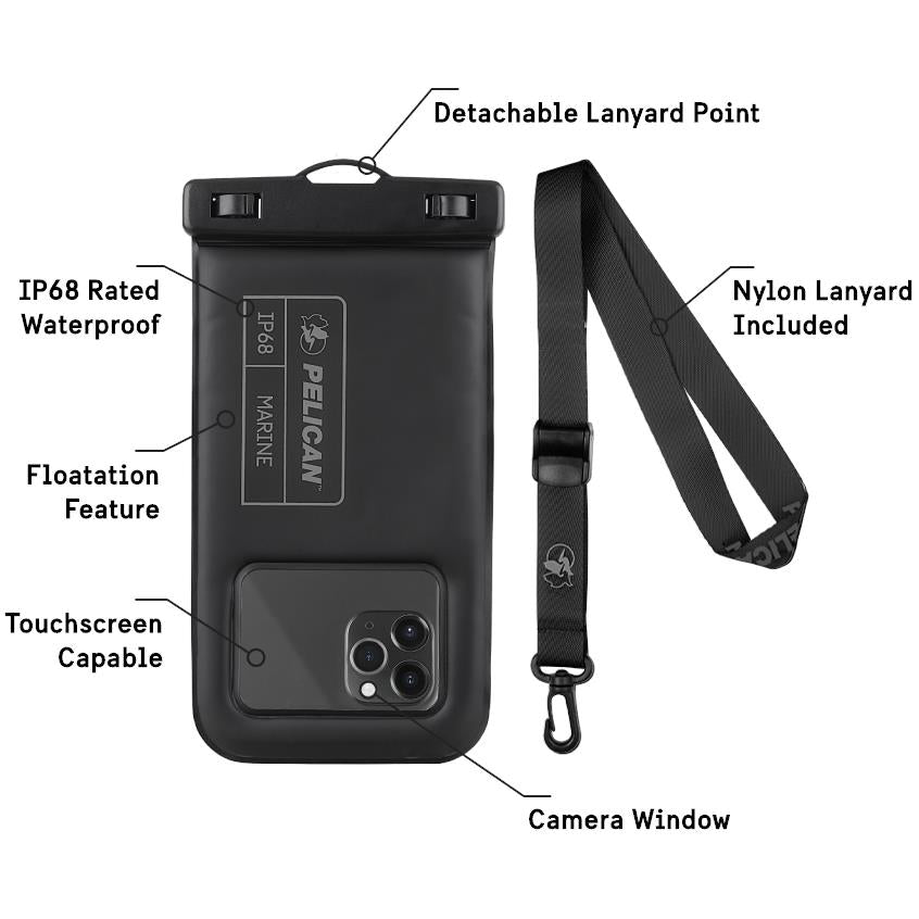 Pelican Marine Universal Floating Phone Pouch (Stealth Black)