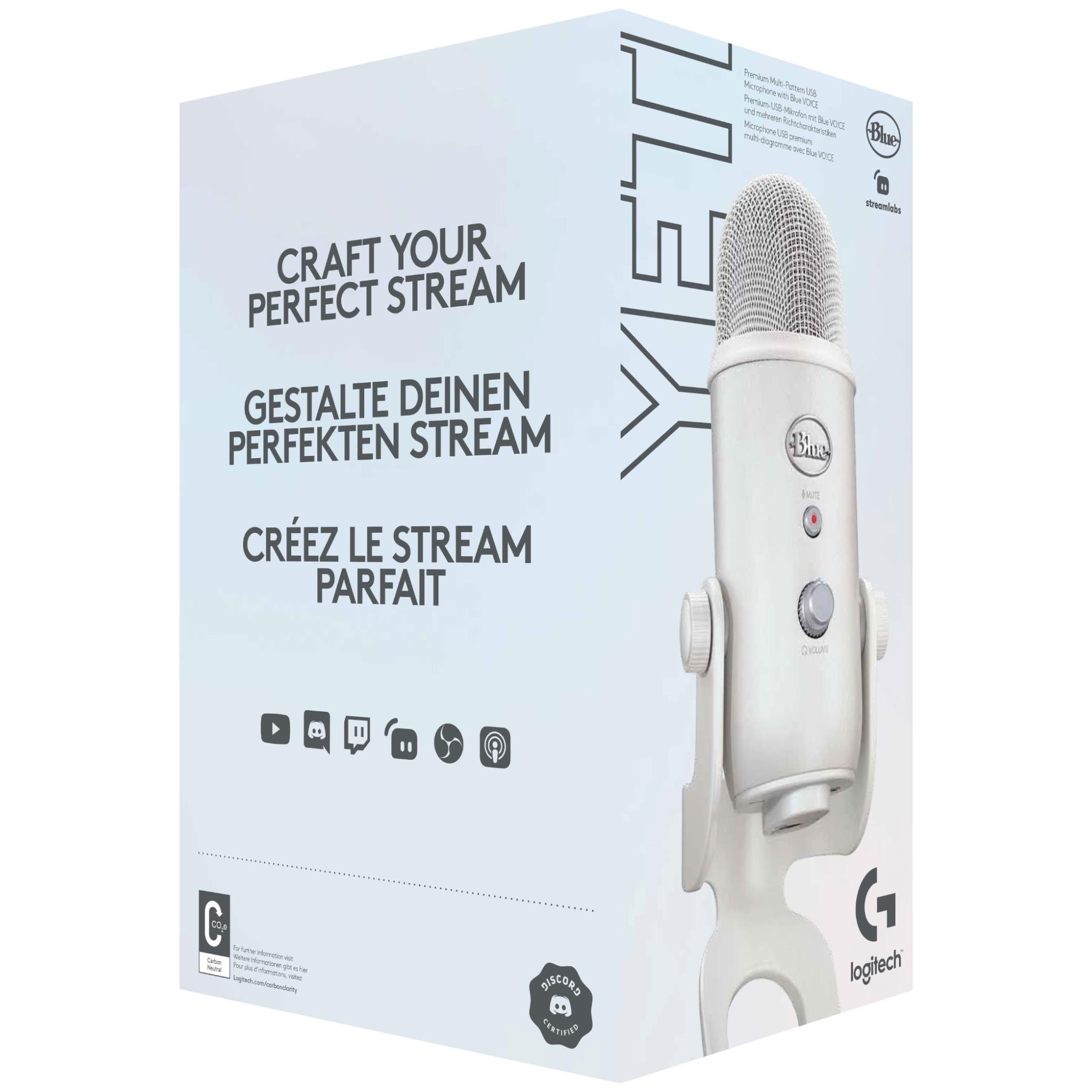 Logitech G Blue Yeti USB Streaming Microphone (Off White)