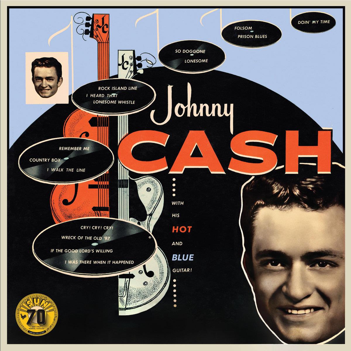 With his Hot & Blue Guitar (Vinyl) - By: Cash, Johnny