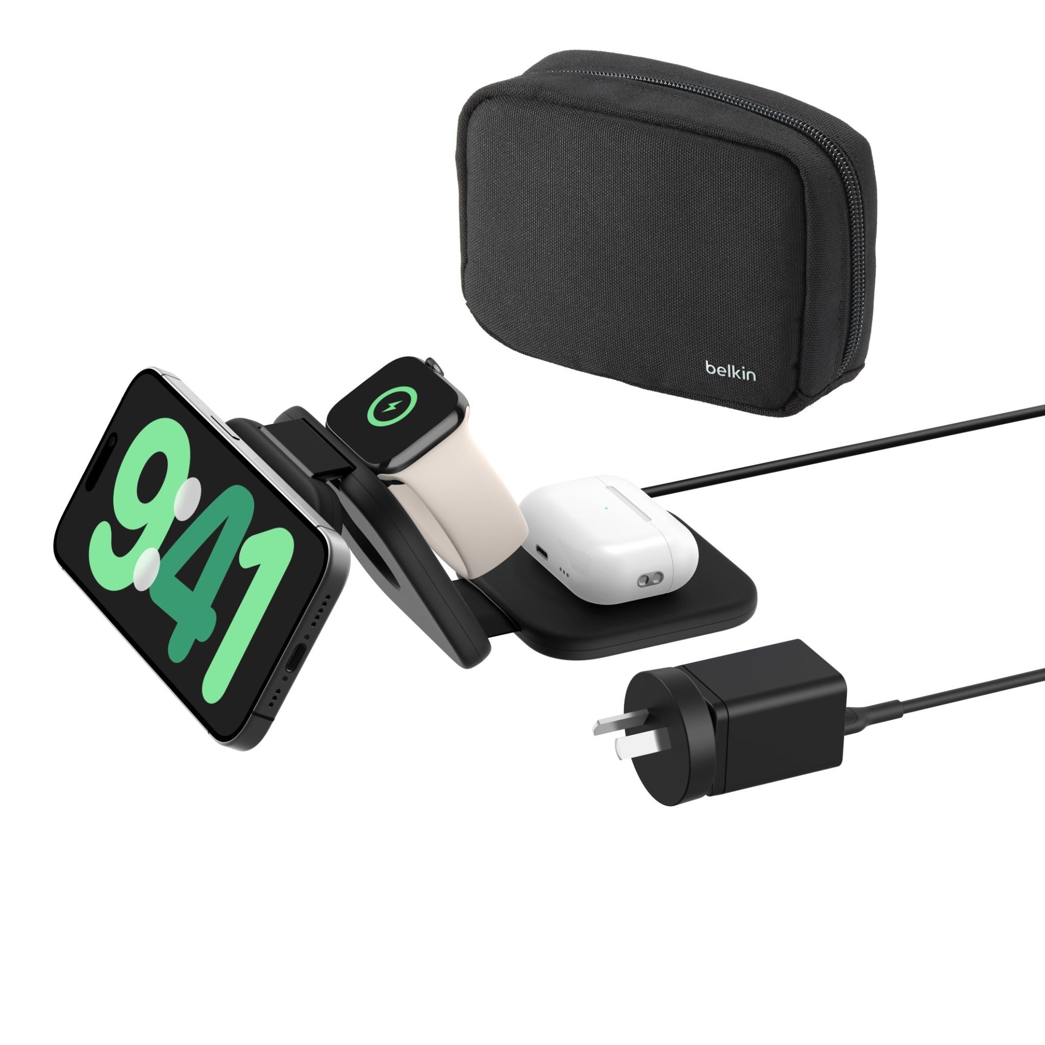 Belkin BoostCharge Pro 3-in-1 Magnetic Qi2 15W Charging Travel Pad