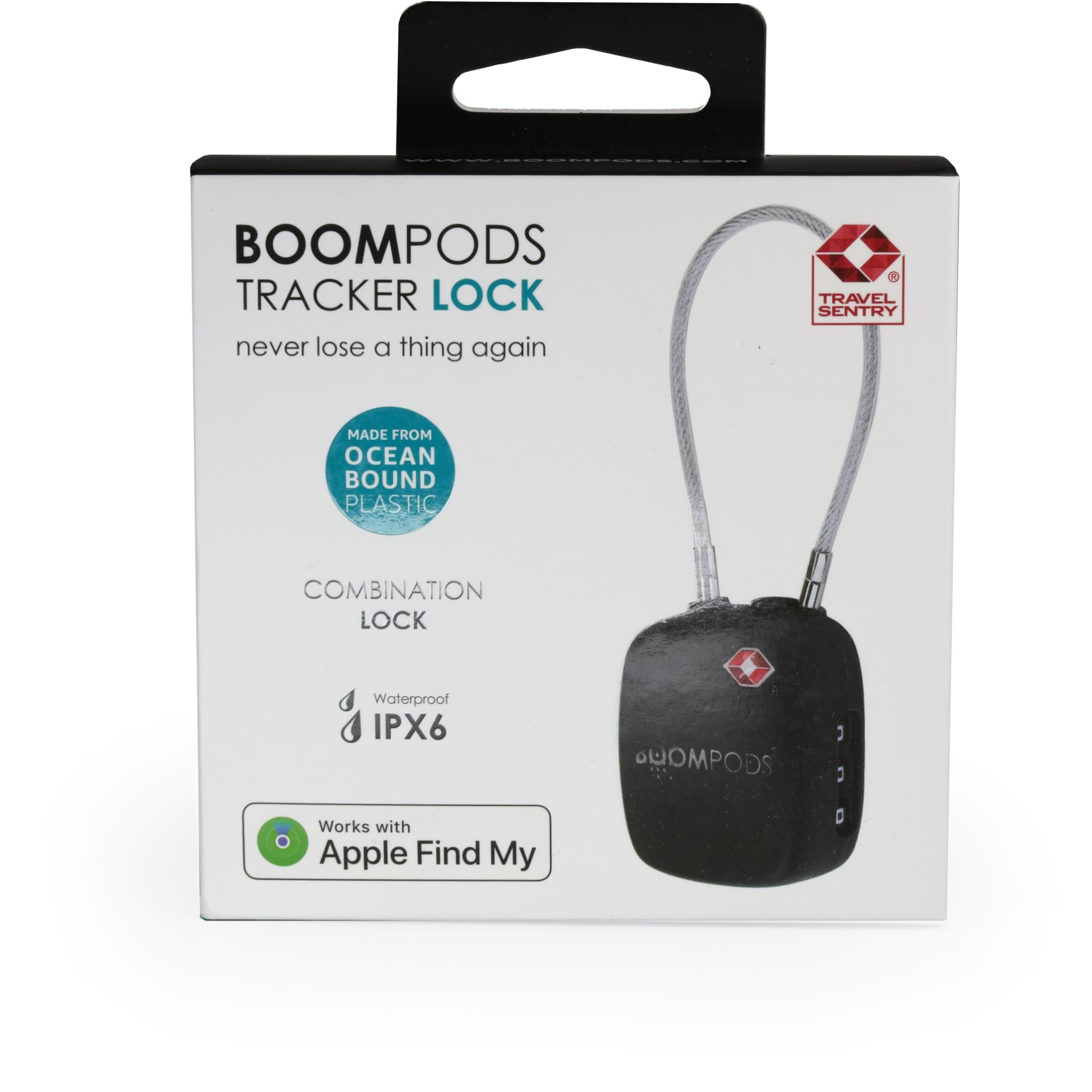 Boompods Rechargable Tracker Lock (Black)