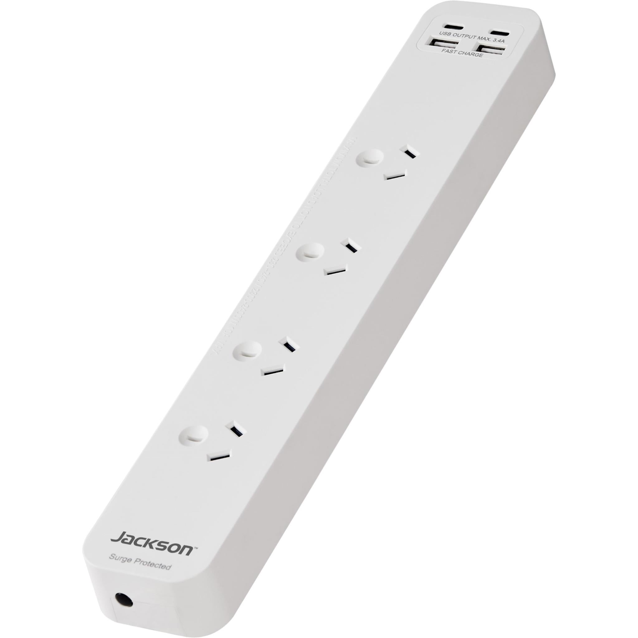 Jackson Surge Protected Board (4-outlet, 2 x USB-C, 2 X USB-A)