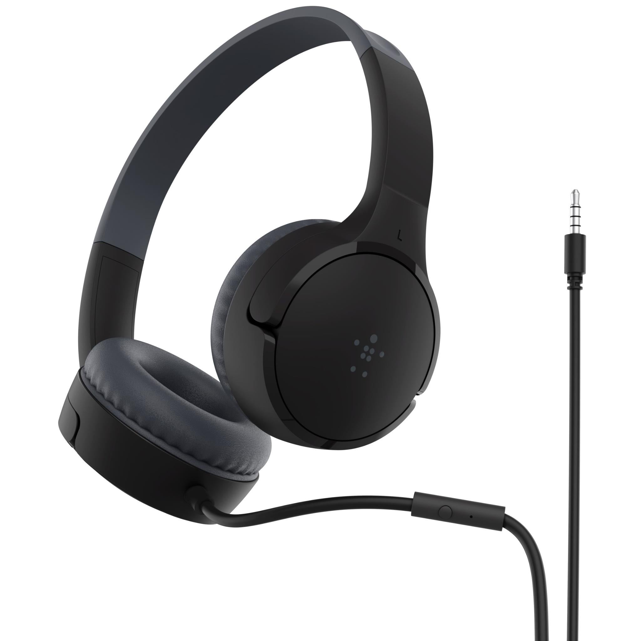 Belkin SoundForm Mini Wired On-Ear Headphones for Kids (Black)