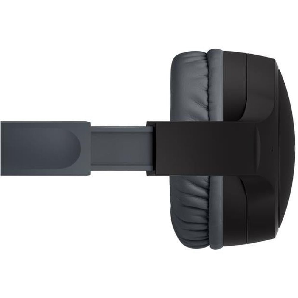 Black wired on-ear headphone with adjustable slider and padded ear cushion