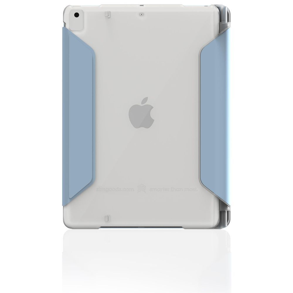 Blue folio case for iPad 10.2 with Apple logo and side flap
