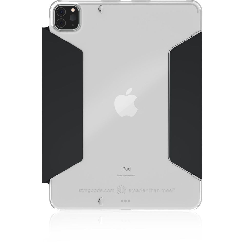 iPad folio case with camera cutout and black front and back panels