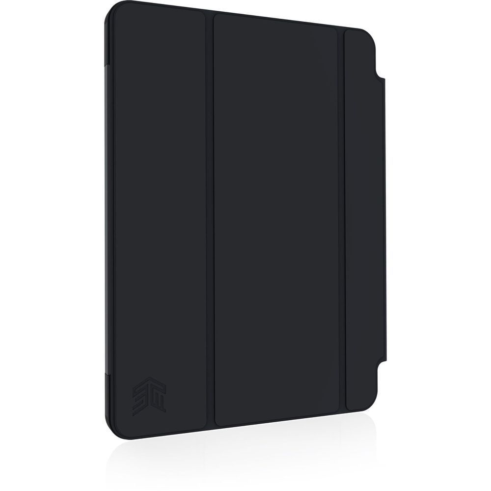Black slim iPad folio case with smooth back and protective edges