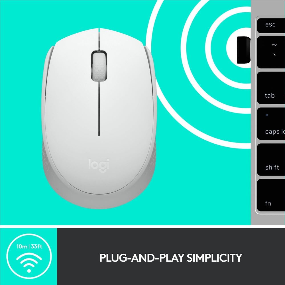 Logitech M171 Wireless Mouse (Off White)