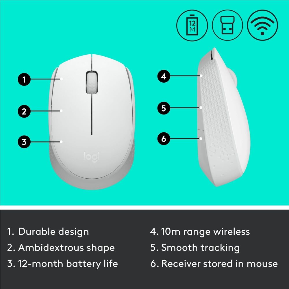 Logitech M171 Wireless Mouse (Off White)