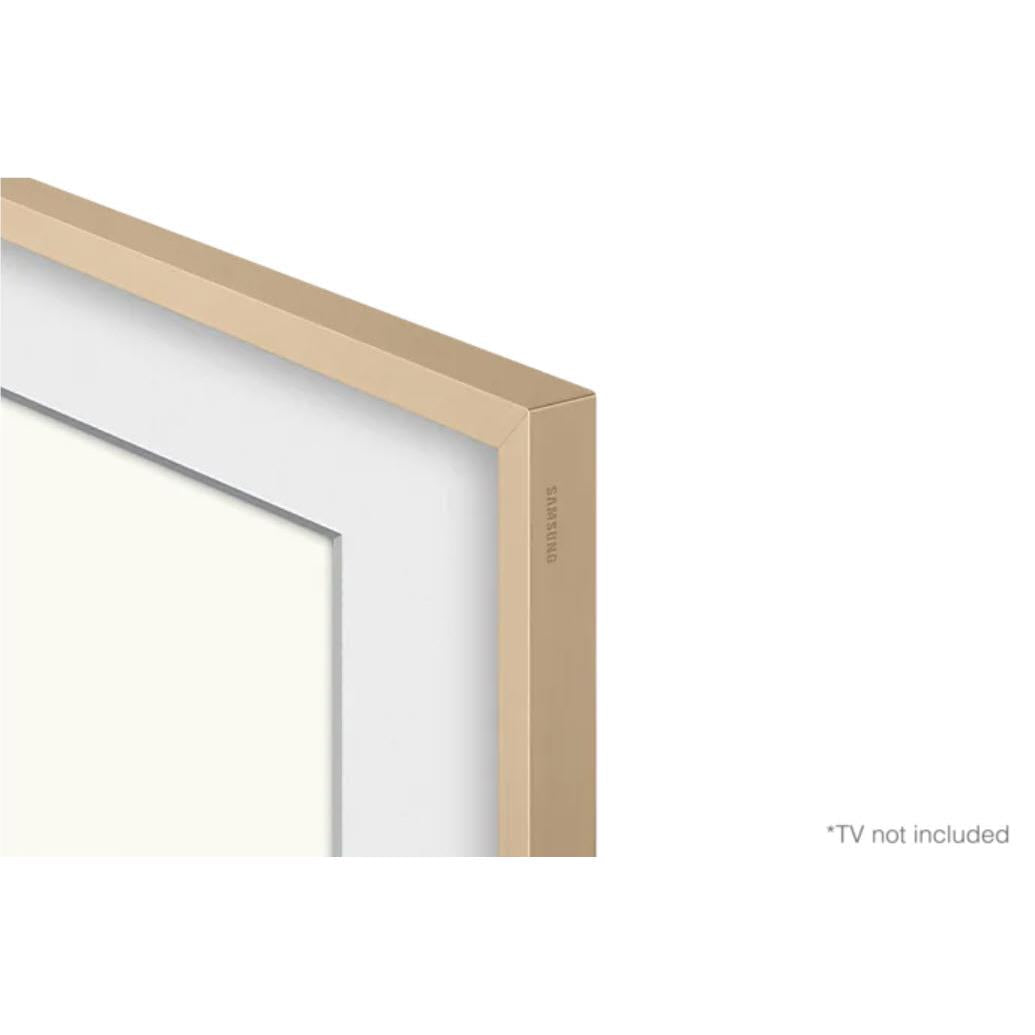 Beige vertical side of Samsung The Frame TV bezel frame with fine edge detailing