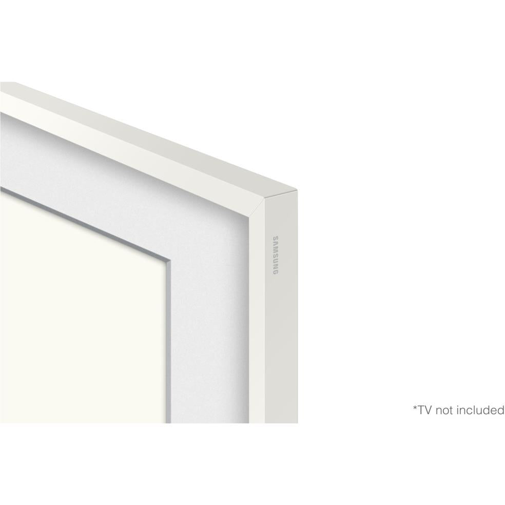 White bezel frame side profile with slim border for The Frame TV