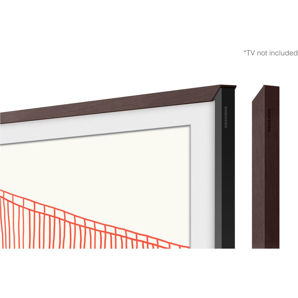 Brown TV bezel frame corner with inner black border detail
