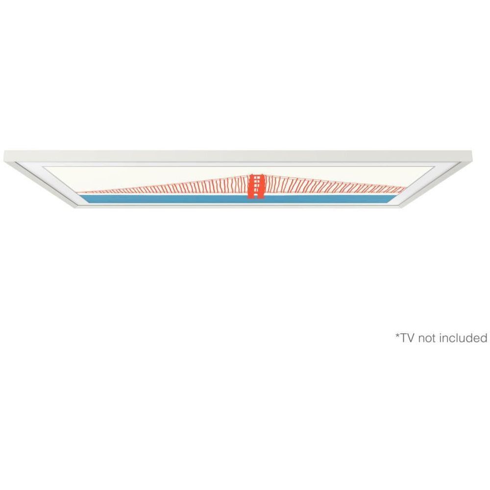 White TV bezel frame underside view with red internal grille area