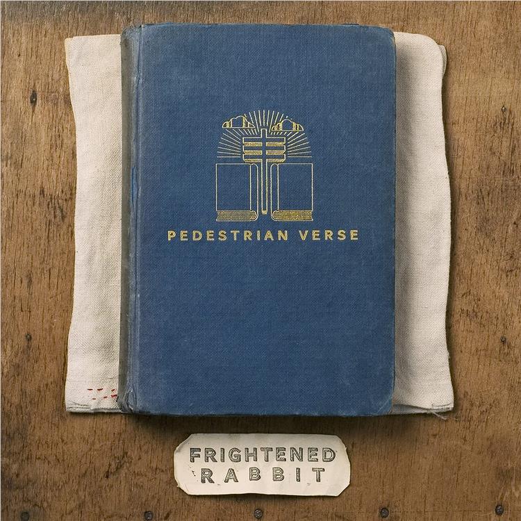 Blue book with gold “Pedestrian Verse” text and emblem graphic on front cover