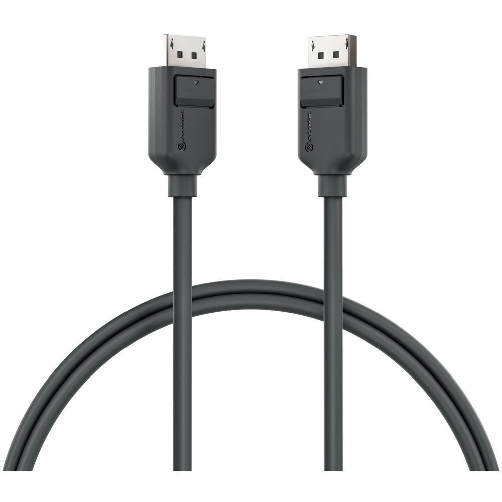 2m DisplayPort cable with two male DP connectors, black housing