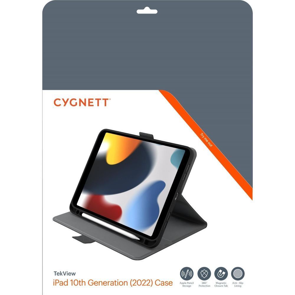 Cygnett TekView iPad folio case retail box in black and grey
