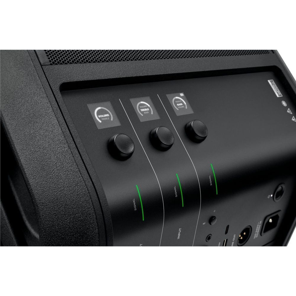 Black Bose portable PA speaker control panel with EQ-style knobs and indicators