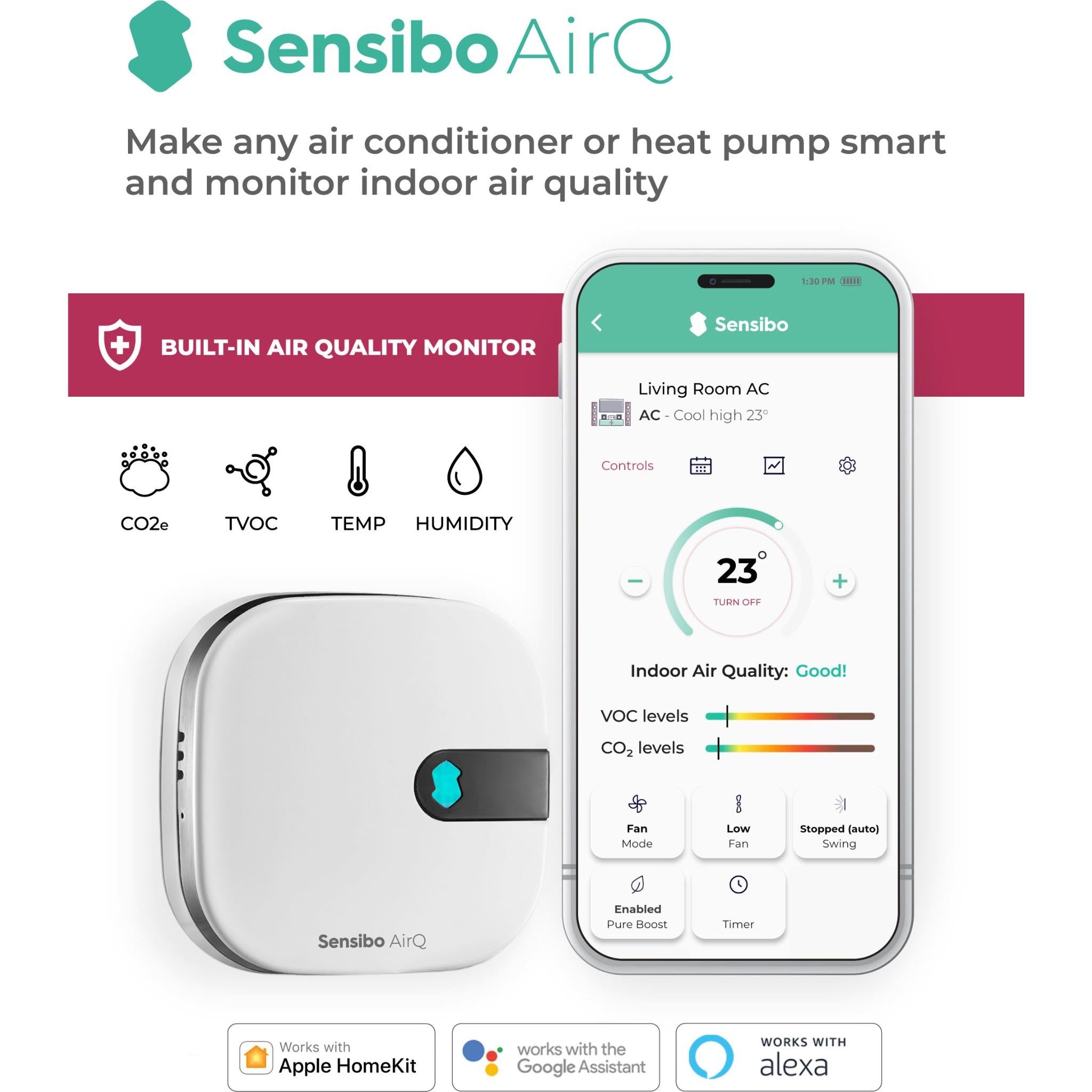 Sensibo Air Pro Wi-Fi Split System AC Controller w/ Air Quality Sensor